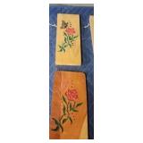 2 assorted custom engraved Red Rose Wood decor