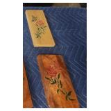 2 assorted custom engraved Red Rose Wood decor