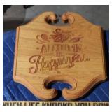 Custom engraved wooden decor - Autumn Happiness