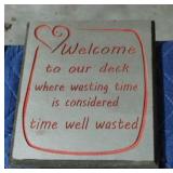 Custom engraved wooden decor - Welcome To Our Deck