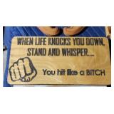 Custom engraved wooden decor - When Life Knocks...