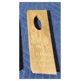 Custom engraved wood wine bottle holder