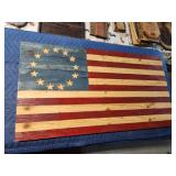 Custom made 13 colonies wooden American flag,