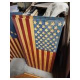 Custom-made wooden American flags, approx