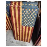 Custom-made wooden American flags, approx