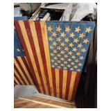 Custom-made wooden American flags, approx