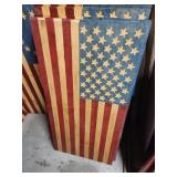 Custom-made wooden American flags, approx