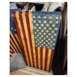 Custom-made wooden American flags, approx