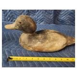 Antique vintage hand carved mason blue bill wood