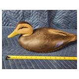 Hand carved wooden Black duck decoy