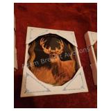 Whitetail deer lacquered wood rectangle wall