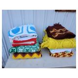 8 assorted handmade vintage afghans