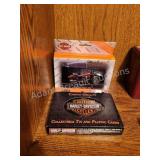 2 Harley-Davidson collector tins with playing