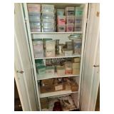 Contents of metal storage cabinet, crafting beads