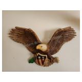 Vintage DMC bald eagle wall placard, 13x27
