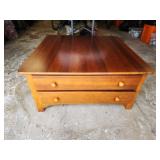 Modern 2-drawer wooden Square coffee table, 36 x