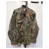 NO TRACE MENS CAM BUTTON DOWN SHIRT, SIZE L