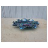 Vintage Carnival Glass iridescent wavy Edge 10-in