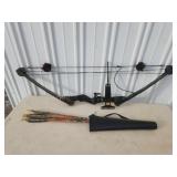 Vintage Darton compound bow with quiver and