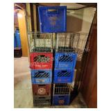 11 vintage milk plastic and wire milk crates