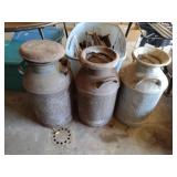 3 ANTIQUE VINTAGE MILK CANS