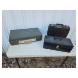 3 assorted vintage storage boxes