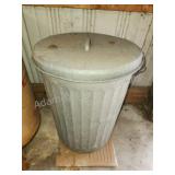 GALVANIZED TRASH CAN AND LID