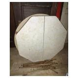2 vintage formica top tables, one is missing
