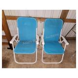 2 FOLDING MESH LAWN CHAIRS