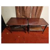 2 antique vintage wooden end tables, 21 x 27 x 19