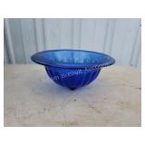 Vintage cobalt blue glass 10-in Bowl