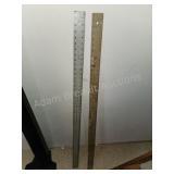 2 vintage 48-in aluminum measuring sticks