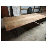 8 FT CUSTOM BUILT WOOD FOLDING TABLE