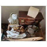Box of assorted household decor