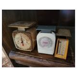 3 vintage kitchen food scales