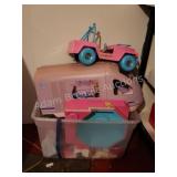 Tote of assorted Barbie doll accessories