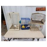 4 assorted wire bird cages