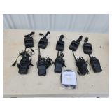 5 Baofeng two-way radios with chargers and