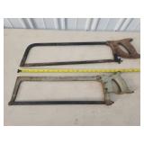Two vintage meat hacksaws