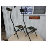 2 camouflage aluminum folding hunting chairs with
