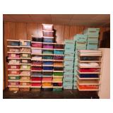 Huge assortment crafting beads and storage totes,