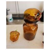 2 pcs vintage amber glassware 2 pcs vintage amber glassware