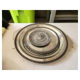 4 assorted decorative pewter platters plates 4 assorted decorative pewter platters plates