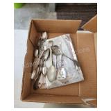 Assorted antique vintage silver spoons, etc Assorted antique vintage silver spoons, etc
