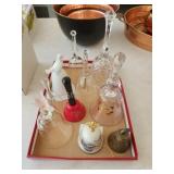 Assorted Crystal glass, brass, metal bells Assorted Crystal glass, brass, metal bells