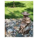 Large concrete girl fishing lawn ornament Large concrete girl fishing lawn ornament
