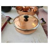Copper serving dish with Pyrex glass bowl Copper serving dish with Pyrex glass bowl