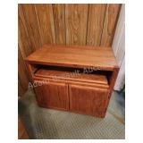Wooden rolling media storage cabinet, 29 x 17 x Wooden rolling media storage cabinet, 29 x 17 x