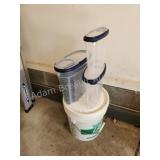 5 gallon bucket and assorted plastic storage 5 gallon bucket and assorted plastic storage