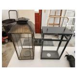 2 large metal decorative candle boxes 2 large metal decorative candle boxes